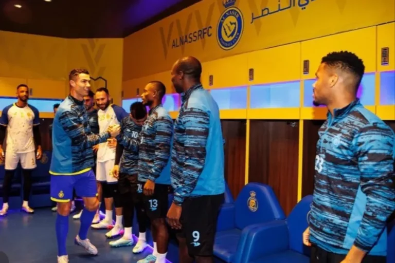 Cristiano Ronaldo Meets Vincent Aboubakar, Al-Nassr Teammates