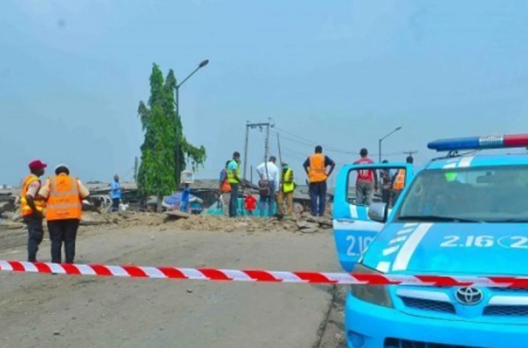 Truck crushes policeman, injures five