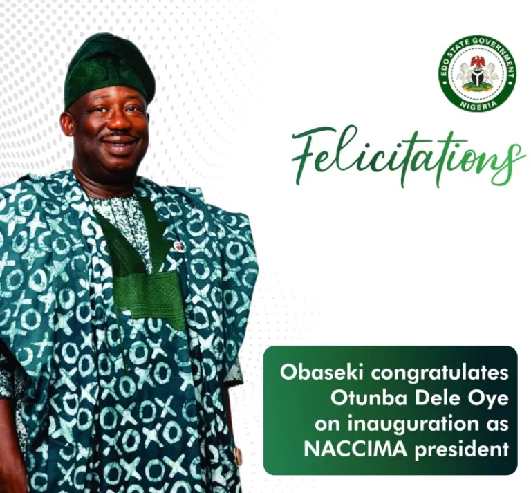 Obaseki congratulates Otunba Dele Oye on inauguration as NACCIMA president