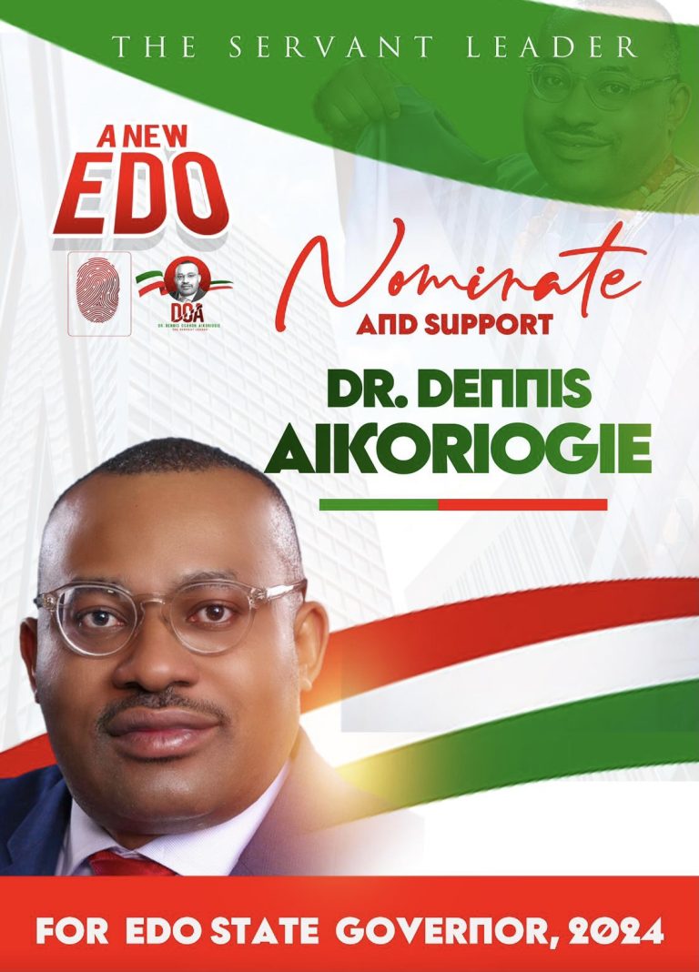 LET’S WITH FAITH AND CONVICTION SUPPORT AND VOTE DR. DENNIS OSAHON AIKORIOGIE IN THE FORTH COMING ELECTION