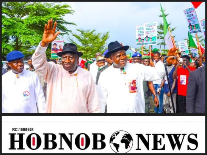 Bayelsa: Ex-President Jonathan Vows To Work To Secure PDP Candidate, Governor Diri's Victory