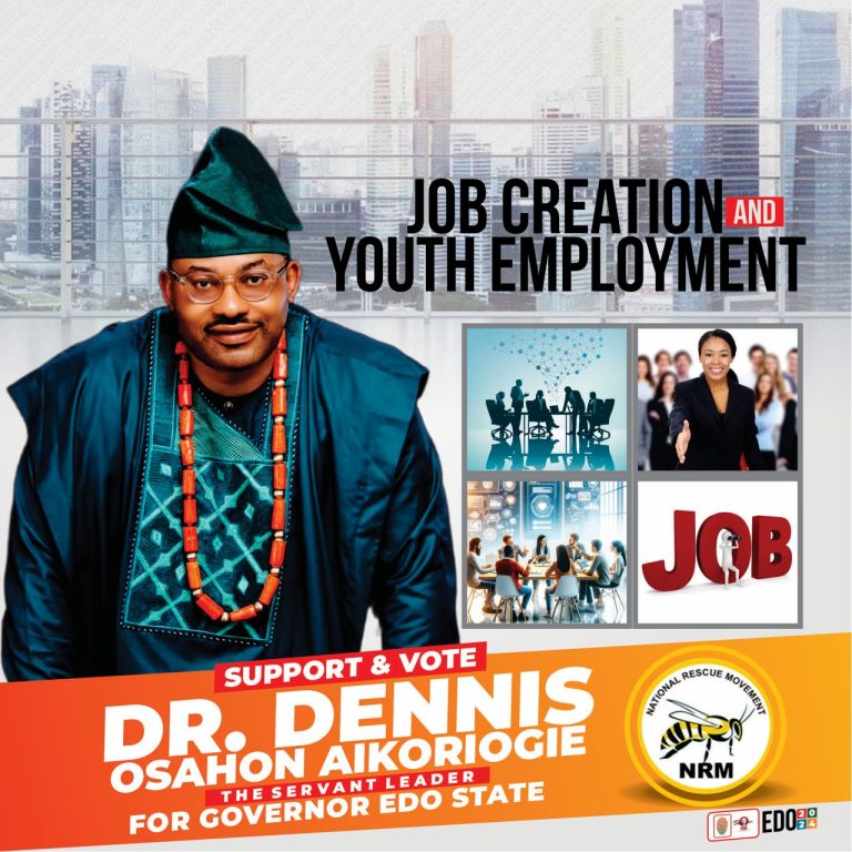 Dr. Dennis Osahon Aikoriogie Promises Job Creation as Top Priority for Edo State