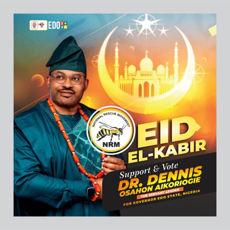 Dr.Dennis Osahon Aikoriogie felicitate with the Muslim Ummah at Sallah 