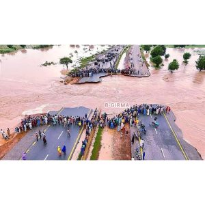 Photos: Flood Washes Away Kano-Maiduguri Expressway, Governor Mohammed Seeks Federal Intervention