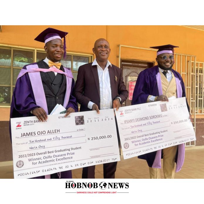 UNIBEN Graduates Honored with ₦1 Million Academic Excellence Awards