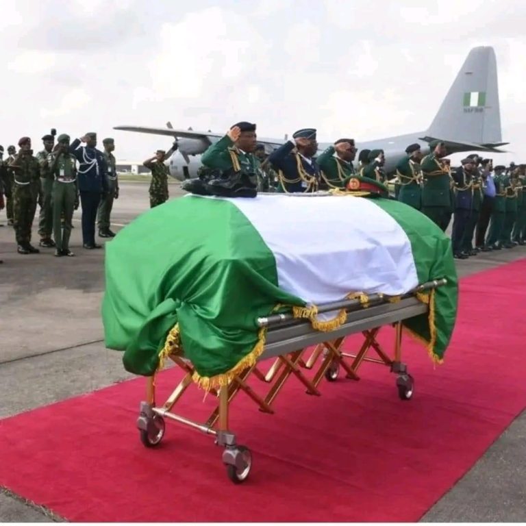 Fallen Hero Returns Home: Late Lt Gen TA Lagbaja’s Body Arrives in Abuja Ahead of Funeral