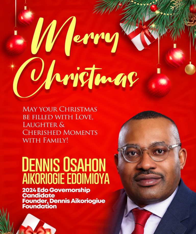 Christmas Wishes from Dr. Dennis Osahon Aikoriogie Edoimioya