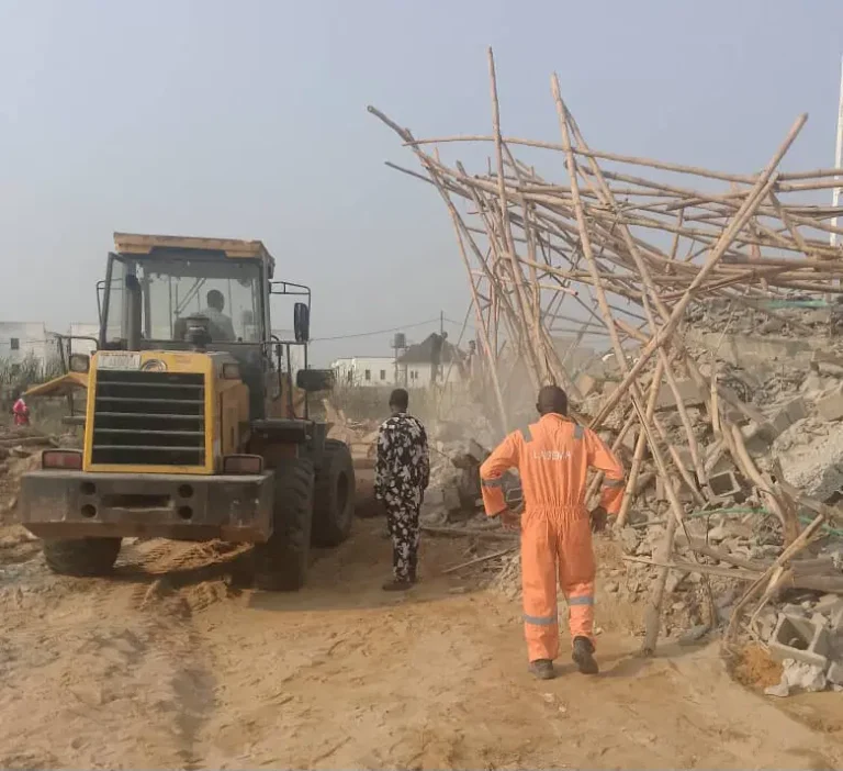 Tragedy in Lekki: One Dead, Multiple Rescued as Unfinished Two-Storey Building Collapses