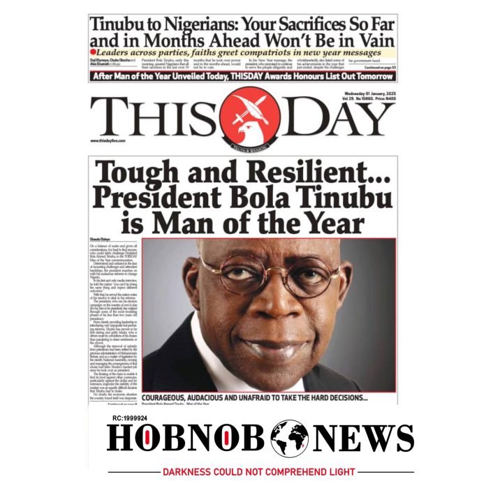 President Tinubu Honored as THISDAY Man of the Year 2024