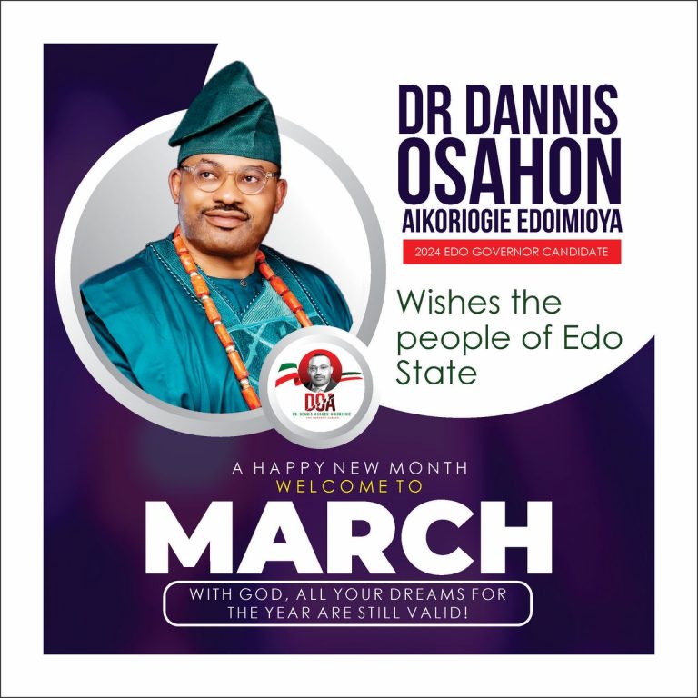 Dr. Dennis Osahon Aikoriogie Wishes Edo State a Happy New Month and Sallah Greetings to the Muslim Community