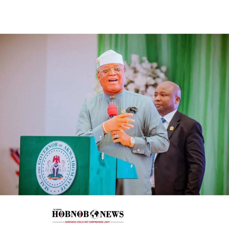 Shock as PDP Governor Eno Dares Party, Says Tinubu Will Complete Two Terms