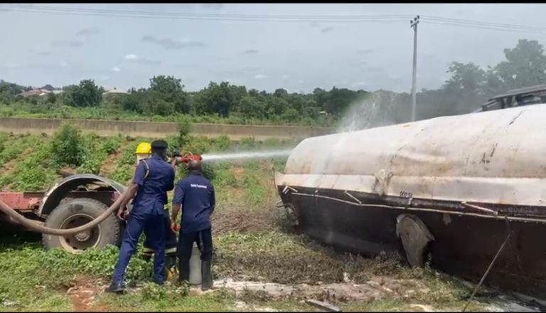 Disaster Averted: 45,000-Litre Petrol Tanker Crashes in Oyo Without Fire Outbreak