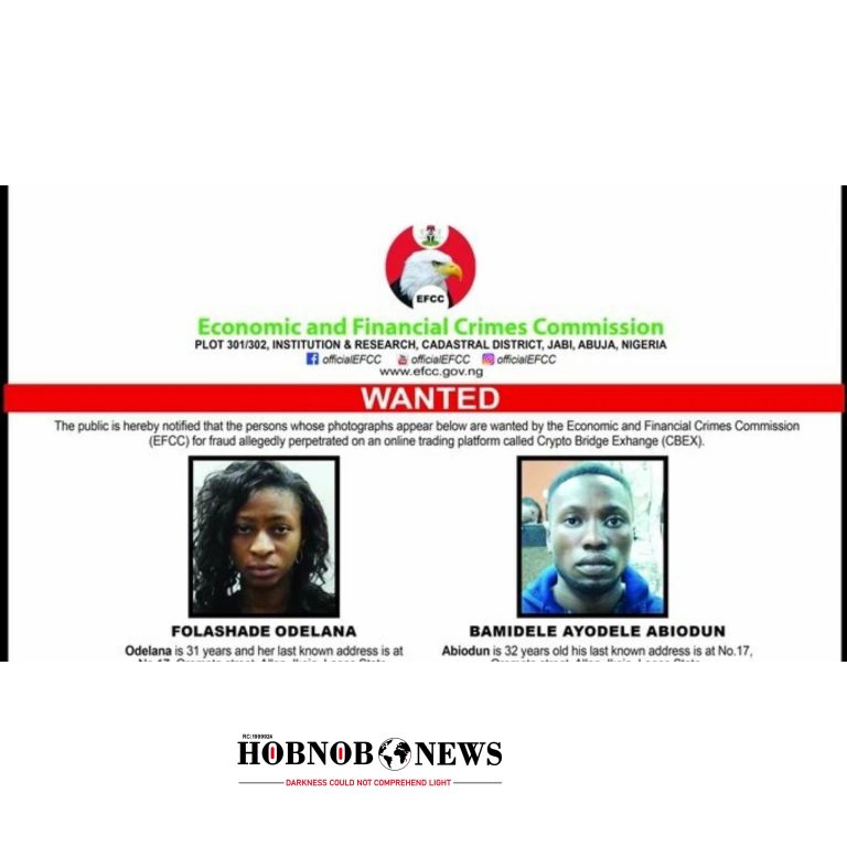 EFCC Declares Two More Wanted in ₦1 Billion CBEX Crypto Fraud Case
