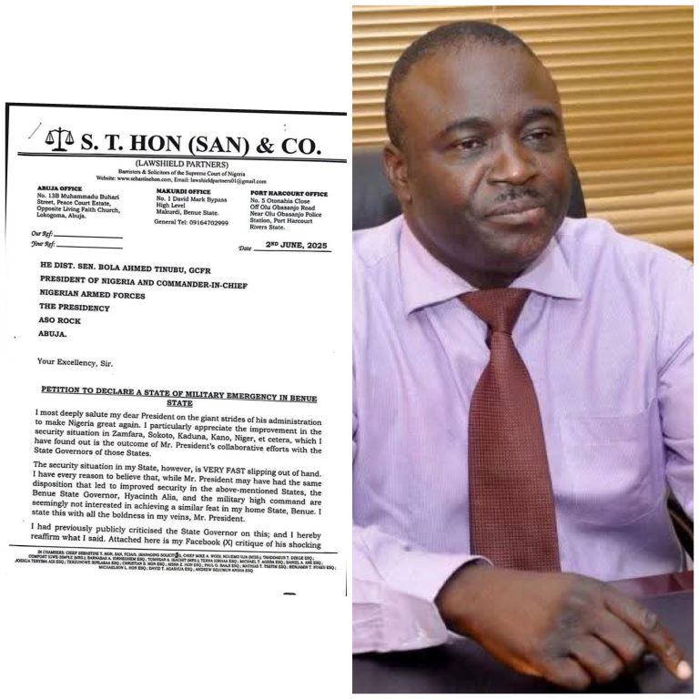 Benue Killings: Prof. Sebastine Hon, SAN, Petitions President Tinubu, Demands Military Emergency