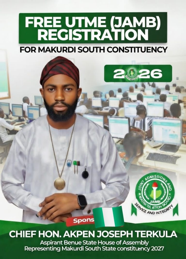 CHIEF HON. AKPEN JOSEPH TERKULA SPONSORS FREE UTME (JAMB) REGISTRATION FOR 50 STUDENTS IN MAKURDI SOUTH CONSTITUENCY ‎
